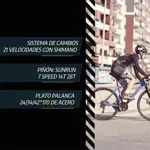 Bicicleta Mtb Overtech Q6 R29 Aluminio, 21v Con Shimano Con Suspensión, Gris/Negro L