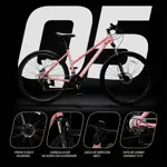 Bicicleta Mtb Overtech Q5 Lady R29, 21V Freno a Disco, Con Suspensión, Turquesa/Blanco M