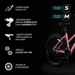 Bicicleta Mtb Overtech Q5 Lady R29, 21V Freno a Disco, Con Suspensión, Turquesa/Blanco M