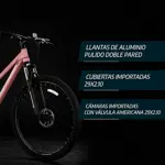 Bicicleta Mtb Overtech Q5 Lady R29, 21V Freno a Disco, Con Suspensión, Turquesa/Blanco M