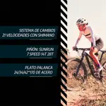 Bicicleta Mtb Overtech Q5 Lady R29, 21V Freno a Disco, Con Suspensión, Turquesa/Blanco M