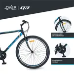 Bicicleta Mtb Overtech Q3 R29, 21 Velocidades Sunrun, Color Negro/Blanco, Tamaño del cuadro XL