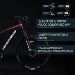 Bicicleta Mtb Overtech Q5 R29 Acero 21v Freno A Disco Negro Azul blanco Tamaño Del Cuadro L