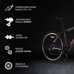 Bicicleta Overtech Q3 Acero Con Suspensión Color Negro Rosa Talle S