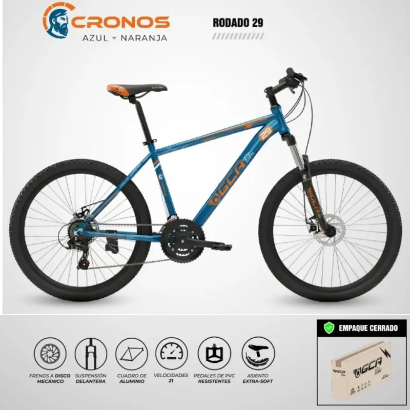 Bicicleta Gca Cronos Mountain Bike Rodado 29 Azul Y Naranja