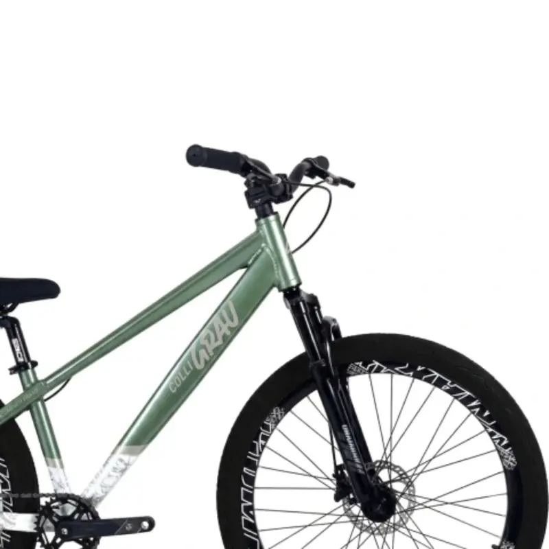 Bicicleta Stunt Colli Grau Sport Aluminio Rodado 26 Freno Disco Hidraulico Verde Blanco