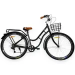 Bicicleta Urbana de Paseo Rodado 29 Fiat 500 con 7 Velocidades Negro