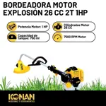 Bordeadora A Explosión Motor 2t 26cc 1hp Konan Naftera
