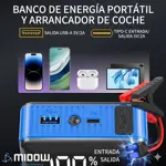Arrancador De Batería Portátil Para Auto Midow 600a Pantalla