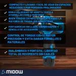 Taladro Percutor Atornillador Inalámbrico De 10mm Midow Celeste