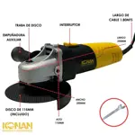 Combo Konan Taladro 13mm 750W + Amoladora 115mm 720W