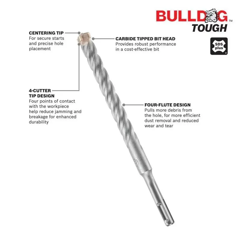Juego de brocas perforadoras Bosch HC4CK007 7 Pc. Bulldog SDS Plus®