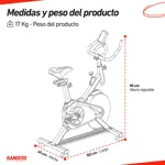 Bicicleta Spinning Randers ARG-820SP 6 Kg 