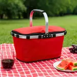 Canasta Lunchera Termica Plegable Picnic Rojo