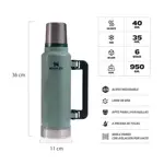TERMO STANLEY CLASICO 1.4LTS ASA PLEGABLE - VERDE