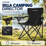 Silla Plegable Camping Director Reforzada Novohome Portavaso
