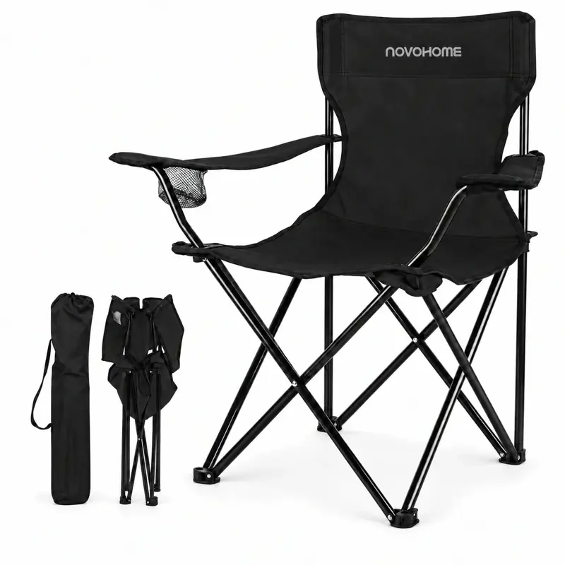 Silla Plegable Camping Director Reforzada Novohome Portavaso