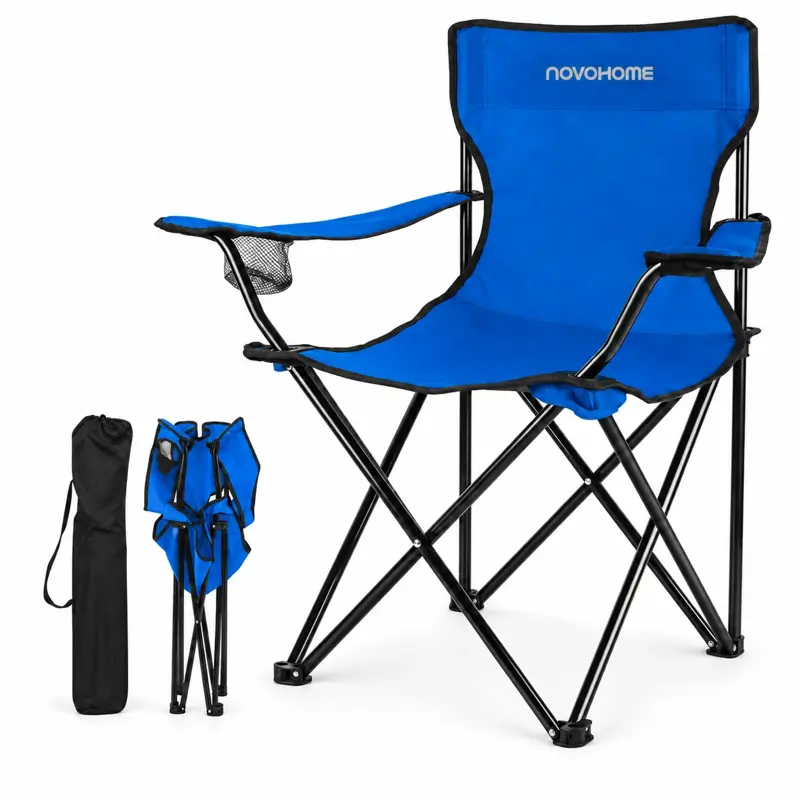 Silla Plegable Camping Director Reforzada Novohome Portavaso