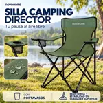 Silla Plegable Camping Director Reforzada Novohome Portavaso