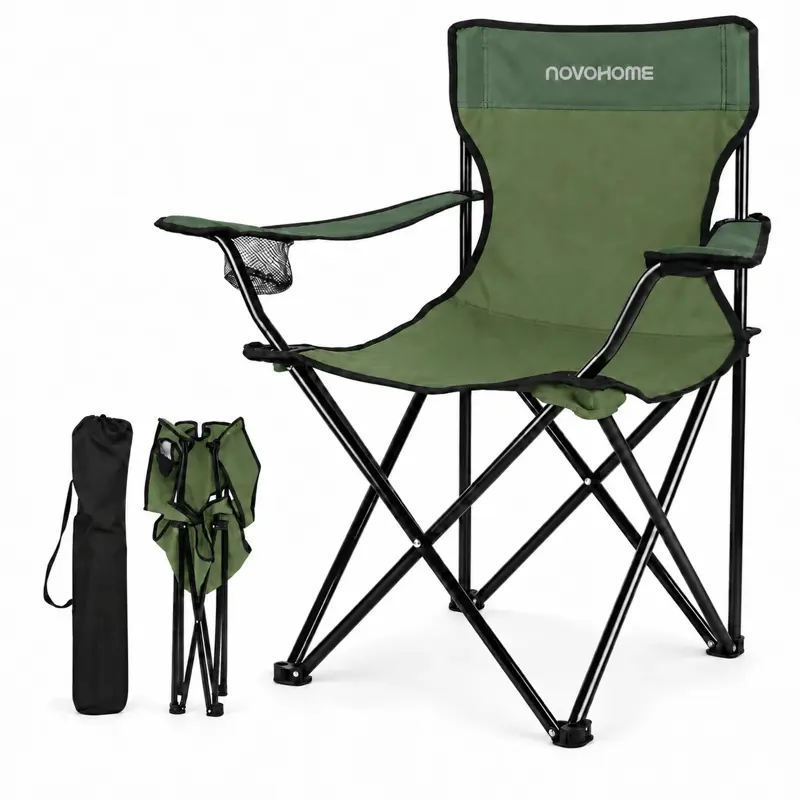 Silla Plegable Camping Director Reforzada Novohome Portavaso