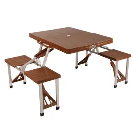 Set De Camping/Playa  Con Mesa Plegable Y Bancos FsC...