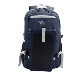 Mochila  Outdoor Con Carga Solar Azul