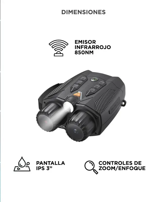Binoculares Digitales Gadnic Visión Nocturna 800 m Pantalla IPS
