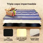 Lona Playera Impermeable Portatil Waggs Manta Picnic Camping Rayada