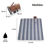 Lona Playera Impermeable Portatil Waggs Manta Picnic Camping Azul
