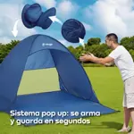 Carpa Playera Automática Pop Up Familiar Waggs Impermeable Azul