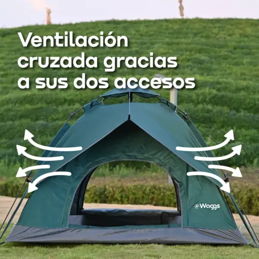Carpa Gazebo Autoarmable Waggs Impermeable 4 Personas Azul