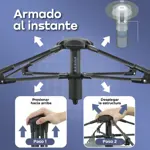 Carpa Autoarmable 2 Ventanas Waggs Impermeable Con Alero Azul