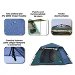 Carpa Autoarmable 2 Ventanas Waggs Impermeable Con Alero Azul