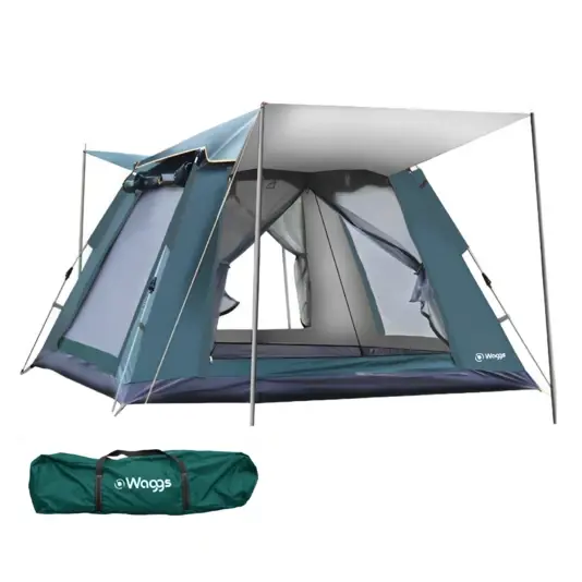 Carpa Autoarmable Waggs 6 Personas Impermeable Doble Alero Verde