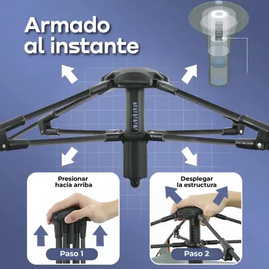 Carpa Autoarmable Waggs 6 Personas Impermeable Doble Alero Verde