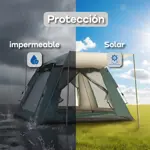 Carpa Autoarmable Waggs 6 Personas Impermeable Doble Alero Azul
