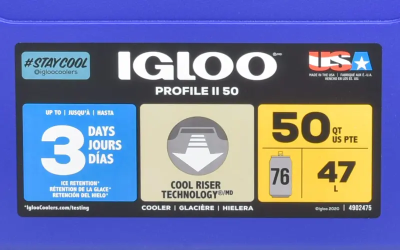 Conservadora Igloo Blue Profile II 50 con Tecnología Cool Riser