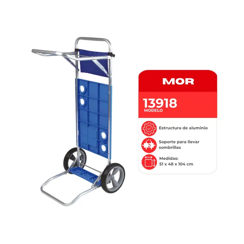 CARRITO PARA PLAYA CAÑO DE ALUMINIO