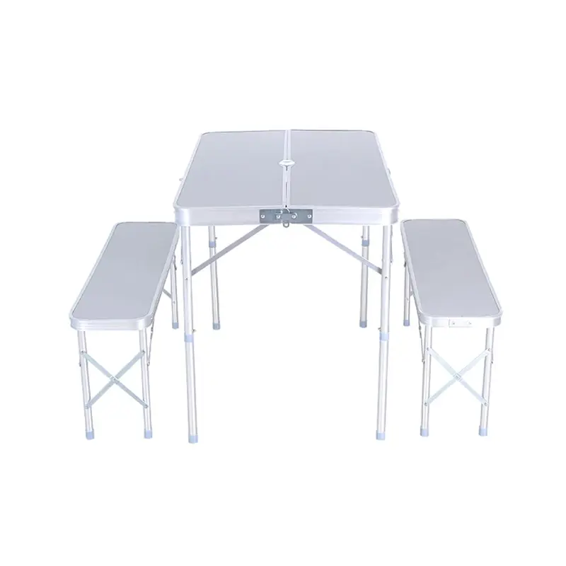 SET KUSHIRO PLEGABLE ALUMINIO MESA + 2 BANCOS