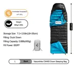 Saco De Dormir Ultraligero Naturehike Para Clima Frío 3-4 Negro Ubicación Del Cierre