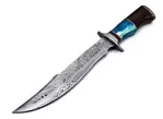 Cuchillo Bowie Bk-41 De Acero De Damasco Artesanal De 15 Pul