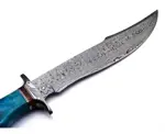 Cuchillo Bowie Bk-41 De Acero De Damasco Artesanal De 15 Pul