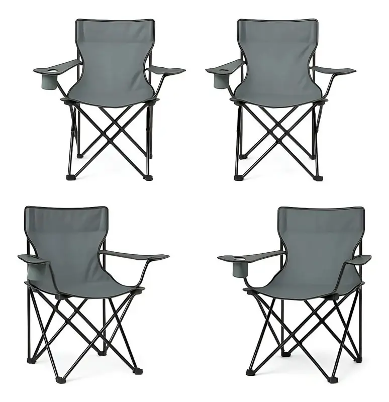 Combo x4 Sillas Director – Gris Compactas y Reforzadas
