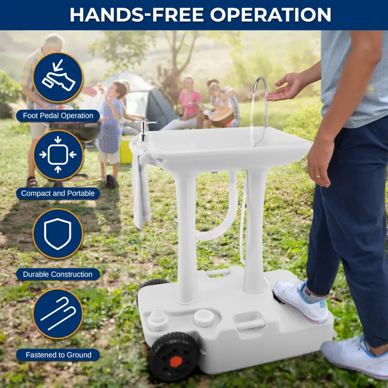 Estación Lava Manos Portátil SereneLife 30L con Dispensador
