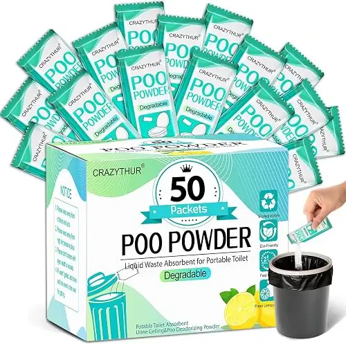 Gel De Inodoro Portátil, 50 Paquetes De Gel