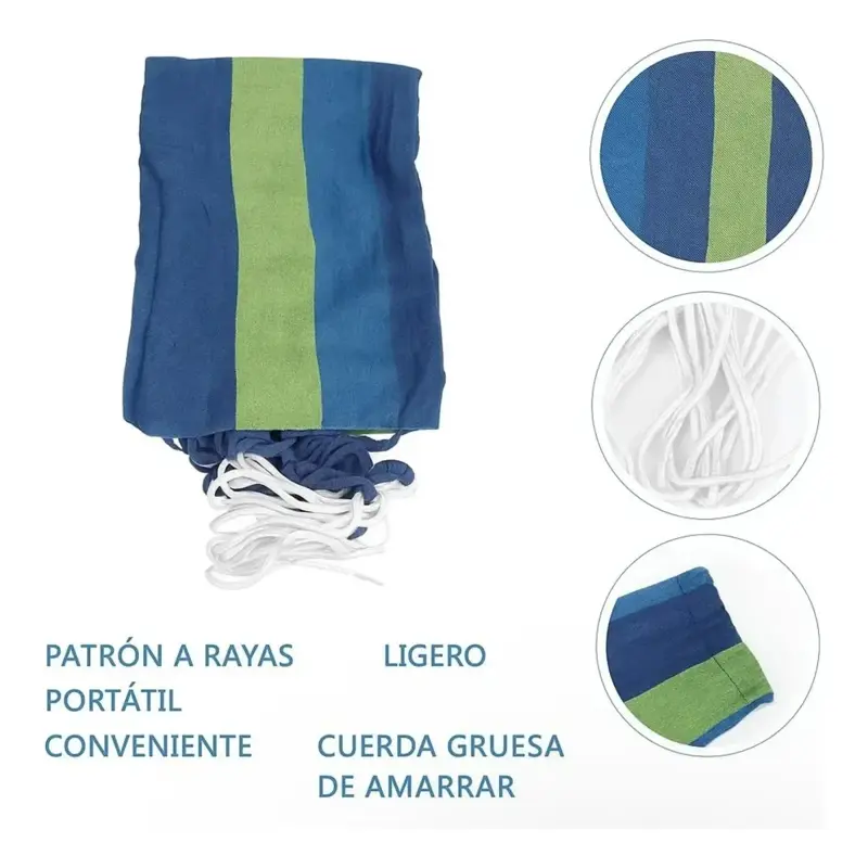 Hamaca Para Camping Paraguaya Con Bolso Premium Azul