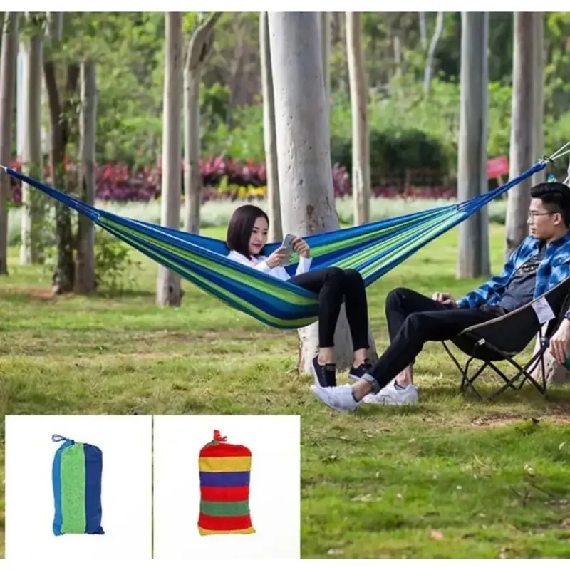 Hamaca Para Camping Paraguaya Con Bolso Premium Azul