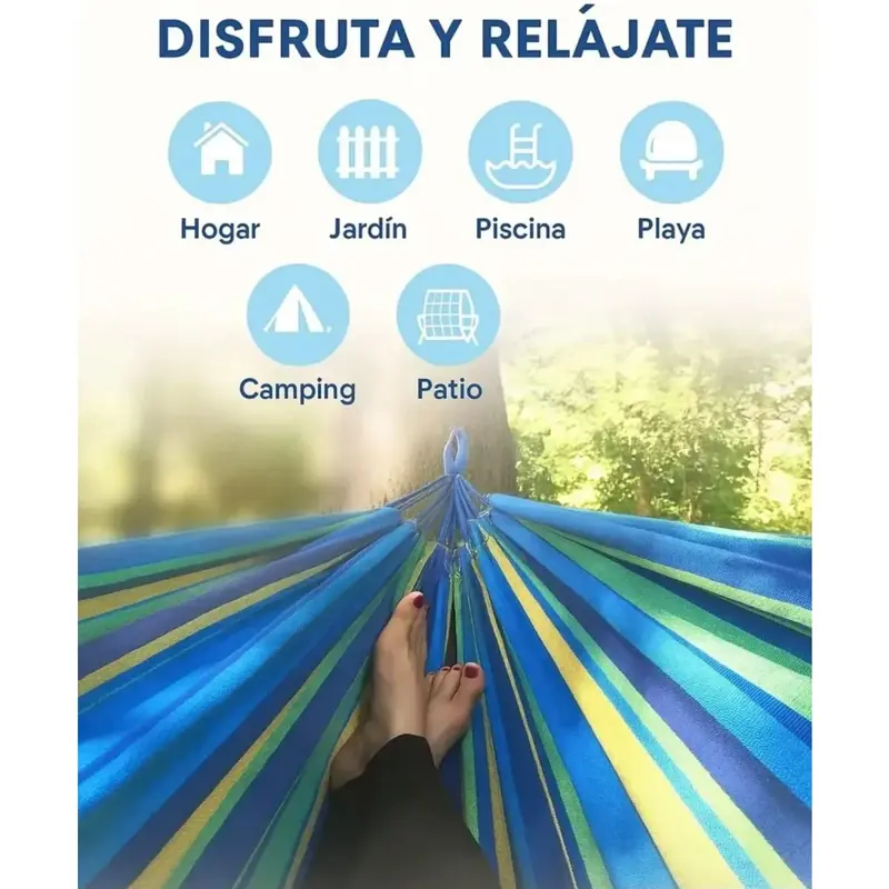 Hamaca Para Camping Paraguaya Con Bolso Premium Azul