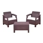 Set Sillones Ketter Balcony Set Exterior 2 Sillones + 1 Mesa Marron