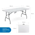 Combo Mesa Plástica SKTR180A + 4 Sillas Blancas Skop Garden